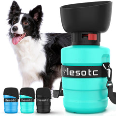 Lesotc two-in-one dog water bottle and bowl for easy on-the-go hydration.