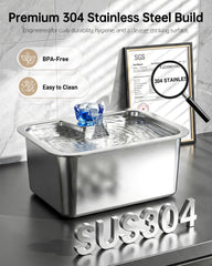 Lesotc wide drinking area accommodates large breeds and multi-pet households.