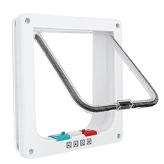 Lessmon safety pet door with 4-way lock enables controlled pet access.