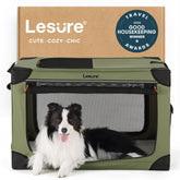 LE SURE 36-inch soft collapsible crate folded for travel and storage.