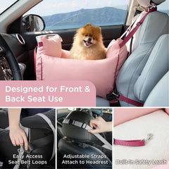 Storage pocket design keeps treats and leashes within reach.