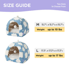 LE SURE Lesure cat bed with dangling toy ball for playful enrichment