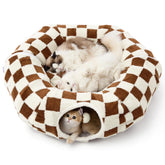 LE SURE Lesure cat tunnel bed circle cushion for cozy naps and play.