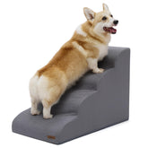 LE SURE Lesure Dog Stairs 4-steps visible for easy bed access.