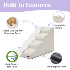 LE SURE Lesure dog stairs beige foam-core panel offers supportive access.