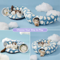 Lesure large cat tunnel bed circle configuration for interactive play and lounging