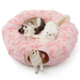LE SURE Lesure large cat tunnel bed donut cushion for cozy naps.