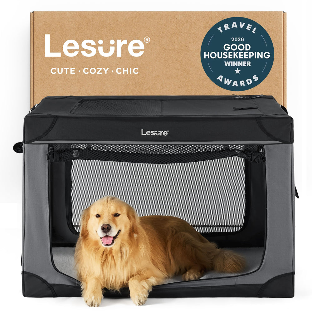 LE SURE 42-inch soft collapsible crate for travel and storage