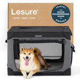 LE SURE Lesure soft-collapsible dog crate for travel, compact and easy to carry.