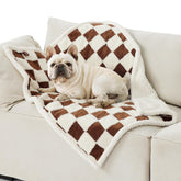 LE SURE waterproof dog blanket in brown protects furniture while keeping pets warm