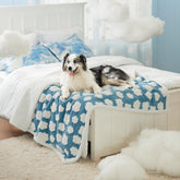 LE SURE waterproof dog blanket for large dogs with blue front view protects furniture