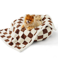 LE SURE waterproof blanket with 3D checks for cozy small dog comfort
