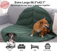Letalong leaf blanket serves as a plush dog bed for lounging.