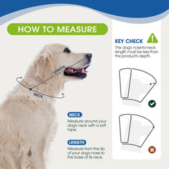 LETSQK adjustable secure dog recovery collar fits dogs of all sizes.