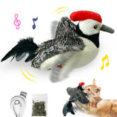 Lewiser woodpecker toy front view with flapping wings for engaging play and hunting instinct