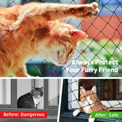 Lewondr cat netting easy installation for quick safety setup.