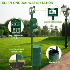 Lezbanz Dog Waste Station lockable dispenser for easy bag access