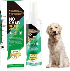 LFJUNW Bitter Apple Spray bottle deterring dogs from chewing.