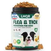 LHQR flea chews jar open for easy daily dosing