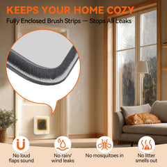 LIBBEPET door with brush seal helps keep bugs out and odors contained.