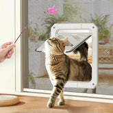 LIBBEPET cat door screen with magnetic flap in action for easy access