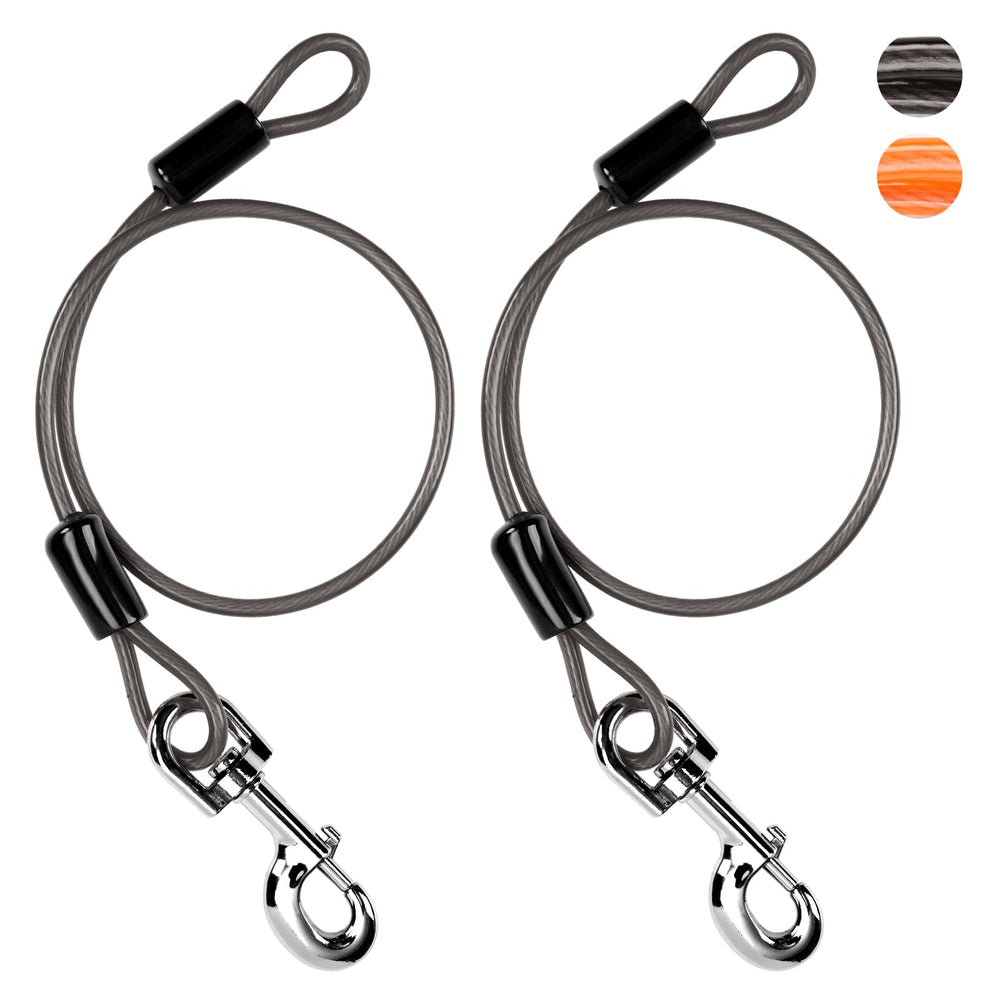 Libbipaw chew-proof leash extender showing reinforced steel cable for chewers