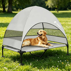 Libbipaw windproof elevated dog bed canopy blocks UV for sunny days