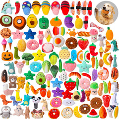 Libima 120-pack squeaky dog toys with animal shapes for playful teething