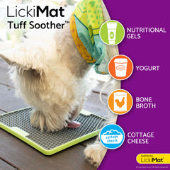 LICKIMAT Tuff dishwasher-safe surface for easy cleanup after snacks.