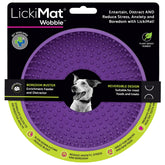 LICKIMAT Wobble dog slow-feed bowl in purple promotes extended licking
