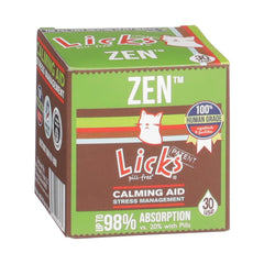 Licks Zen bottle pour offers quick calming support for anxious cats.