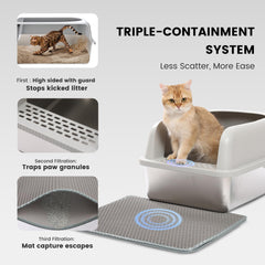 Lietom anti-scatter mat captures litter for a tidier floor.