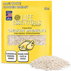 Life Essentials Chicken Sprinkles bag front view showing the product packaging