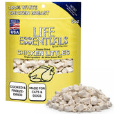 Life Essentials Chicken Littles bag label close-up, ideal for quick rewards.