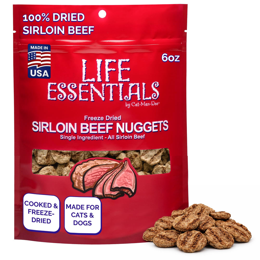 Life Essentials Sirloin Beef Nuggets in a 6oz bag for training rewards