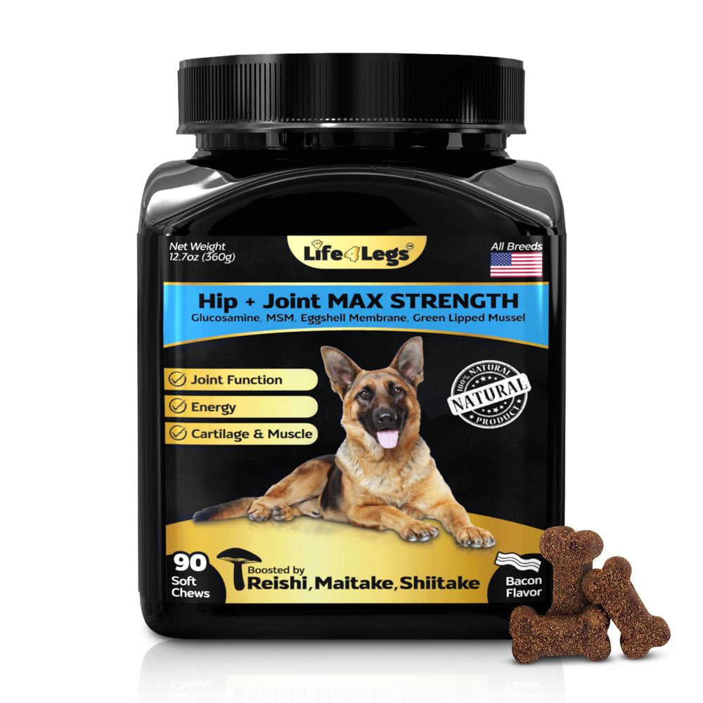 Life4Legs soft chews bottle label for dog joint support