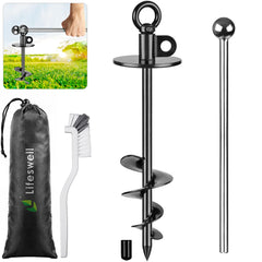 Lifeswell 15-inch dog tie-out stake securely anchors into ground