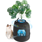 Lifewit cat litter box hidden enclosure with plant decor for discreet placement.