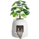 Lifewit hidden litter box as decorative flower pot conceals litter while blending with room decor.