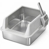 Lifewit stainless steel litter box, top-entry view, keeps litter contained and clean