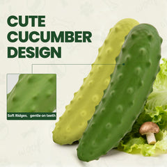 LIFLIX cucumber shaped toy with built in squeak enhances interactive play