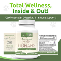 Lignans For Life HMR Lignans 10mg adrenal balance supports dog energy and mood