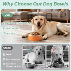 LIHONG dog bowl side view, ample capacity for daily meals.