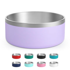 LIHOOOOM stainless steel dog bowl close-up highlighting durable, rust-resistant metal