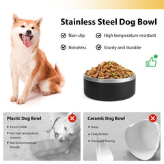 LIHOOOOM dog bowl with non-slip base prevents spills during meals