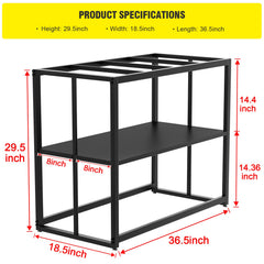 Likeem fish tank stand side view highlighting compact, space saving design for home spaces