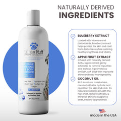 Lillian Ruff PRO Berry Blue foamy lather for easier detangling and conditioning.