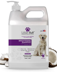Lillian Ruff PRO formula bottle shows brightening action and pet-friendly formulation