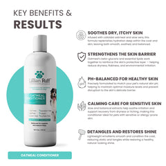 Lillian Ruff PRO Formula Oatmeal dog conditioner lavender coconut aroma soothing bath.