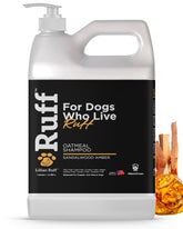 Lillian Ruff Ruff Oatmeal Dog Shampoo bottle highlights gentle cleansing with oats